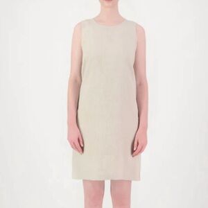 Oak + Fort sleeveless linen shift dress.